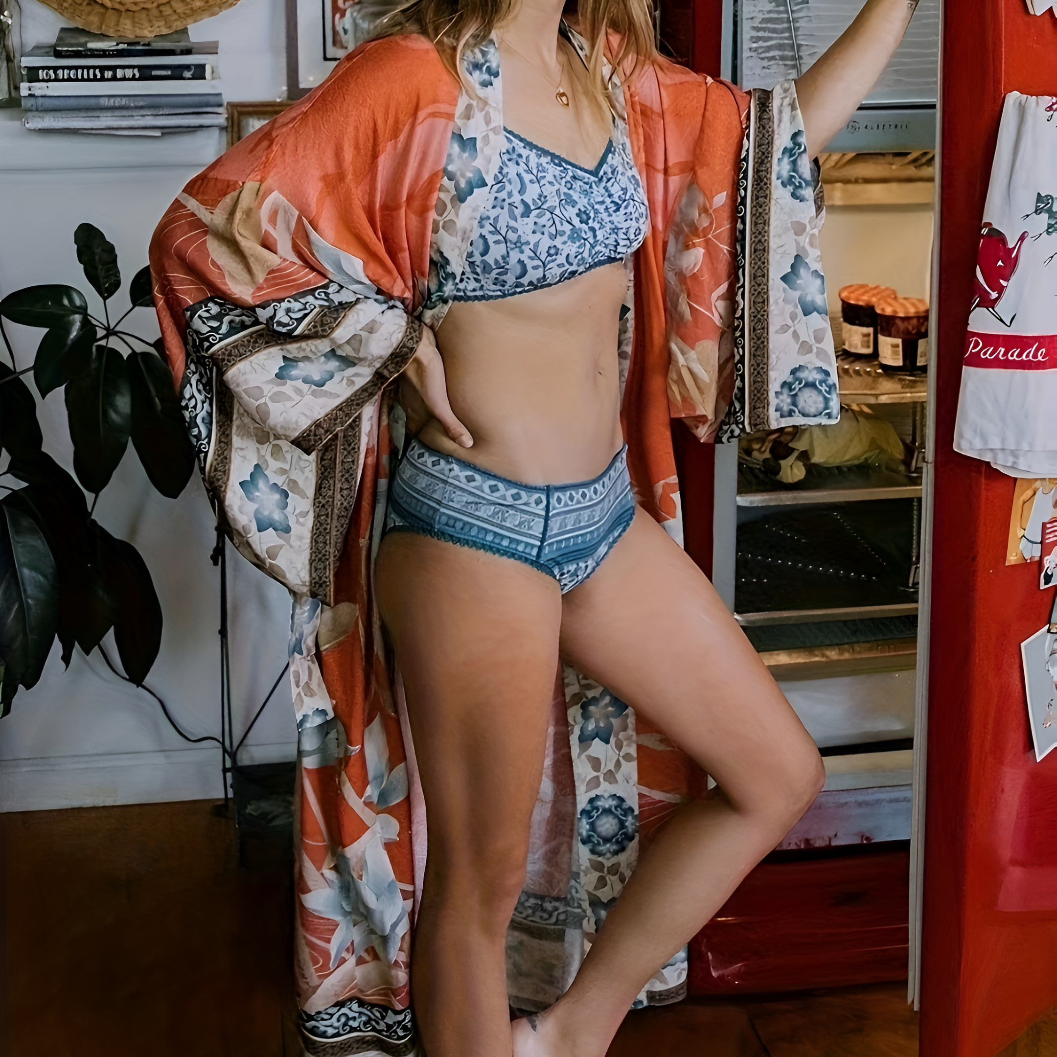 Women's Floral Print Kimono Dress | Maxi