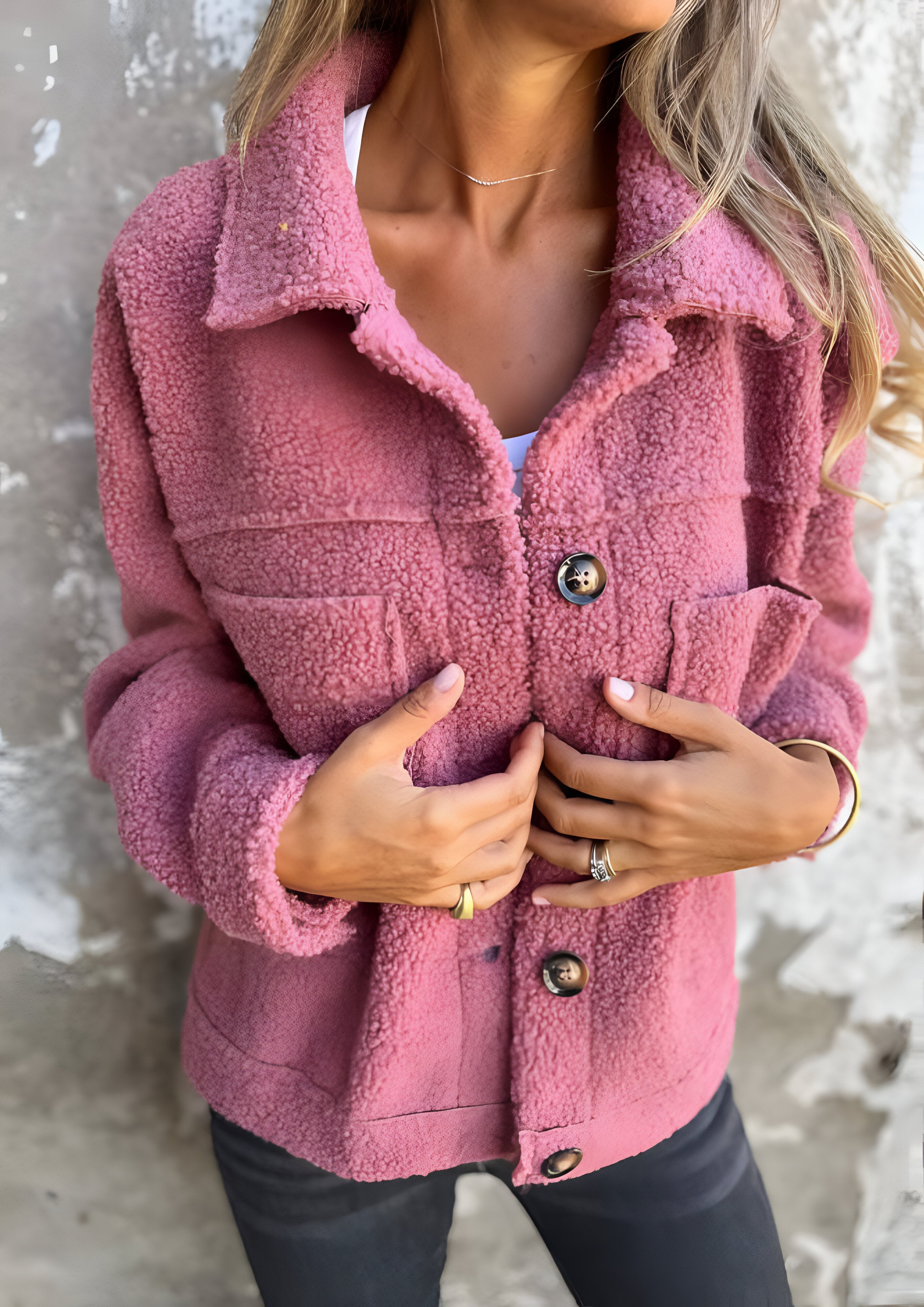 Textured Sherpa Jacket | Women's Button-Down