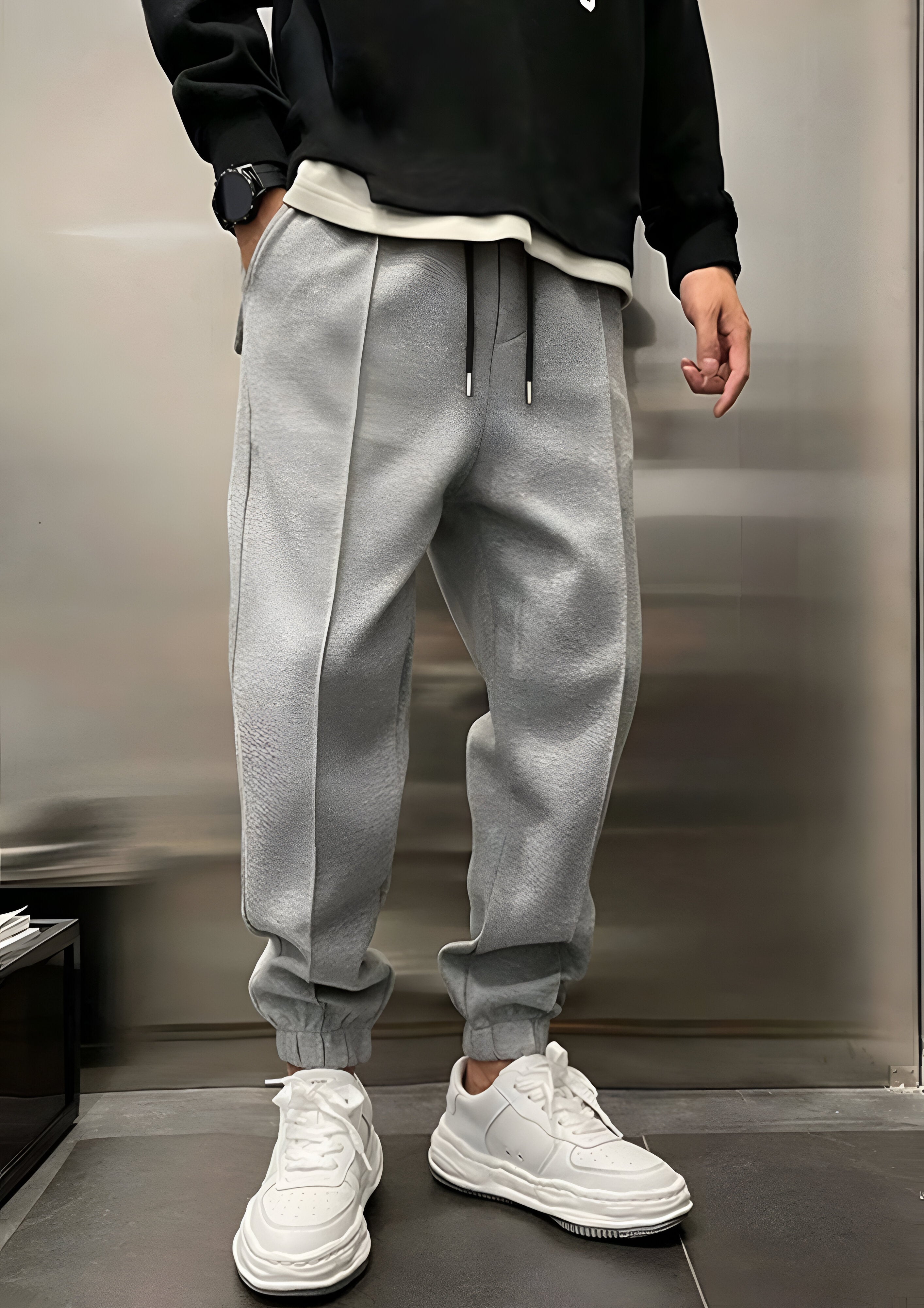 Elastic Waist Cargo Trousers | Men's Loose  Fit