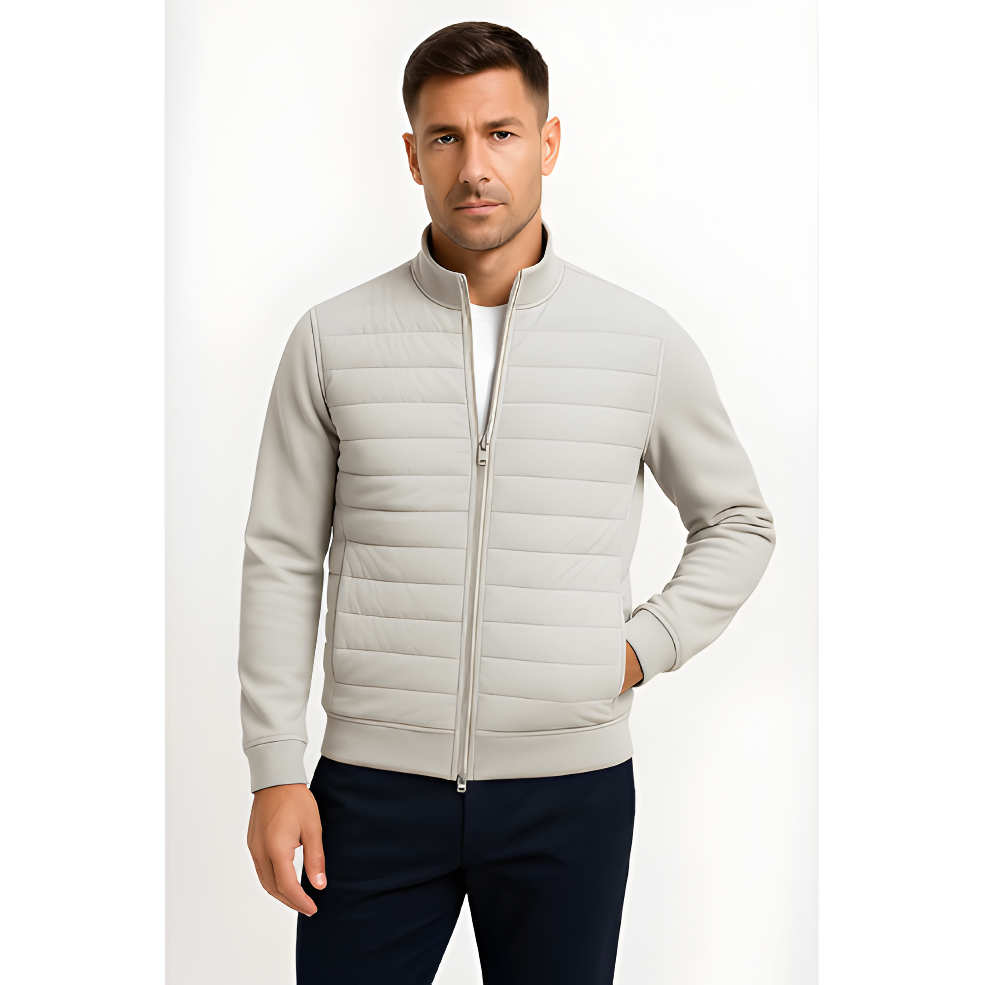 Zip Jacket | Men’s Stand Collar Panelled Style
