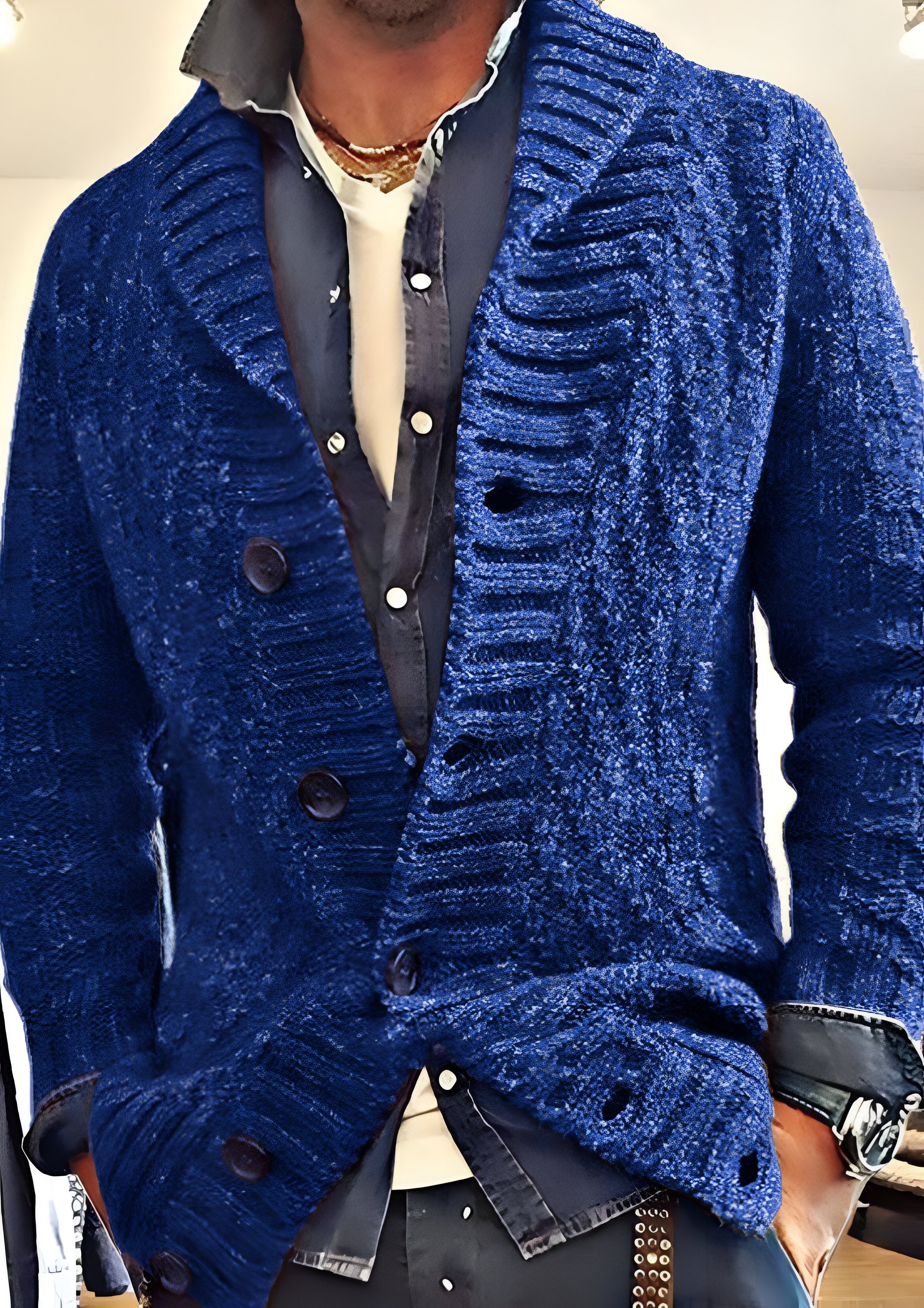 Vintage Knit Cardigan Jacket | Men's Button-Up