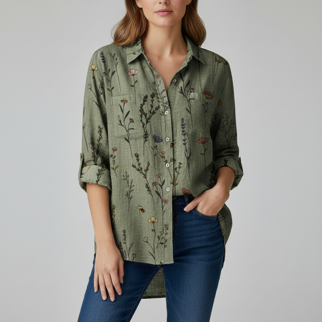 Women’s Printed Blouse | Long Sleeve