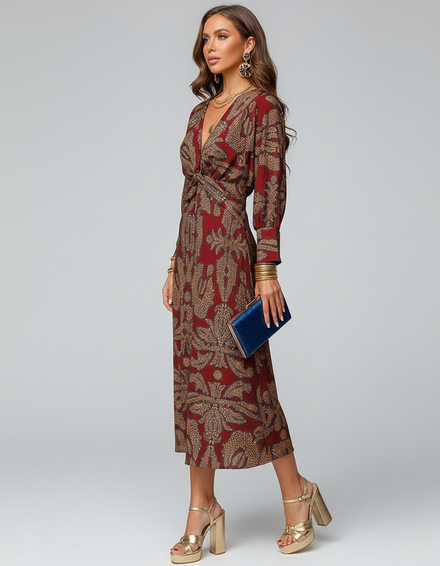 Women’s Boho Wrap Dress | Maxi