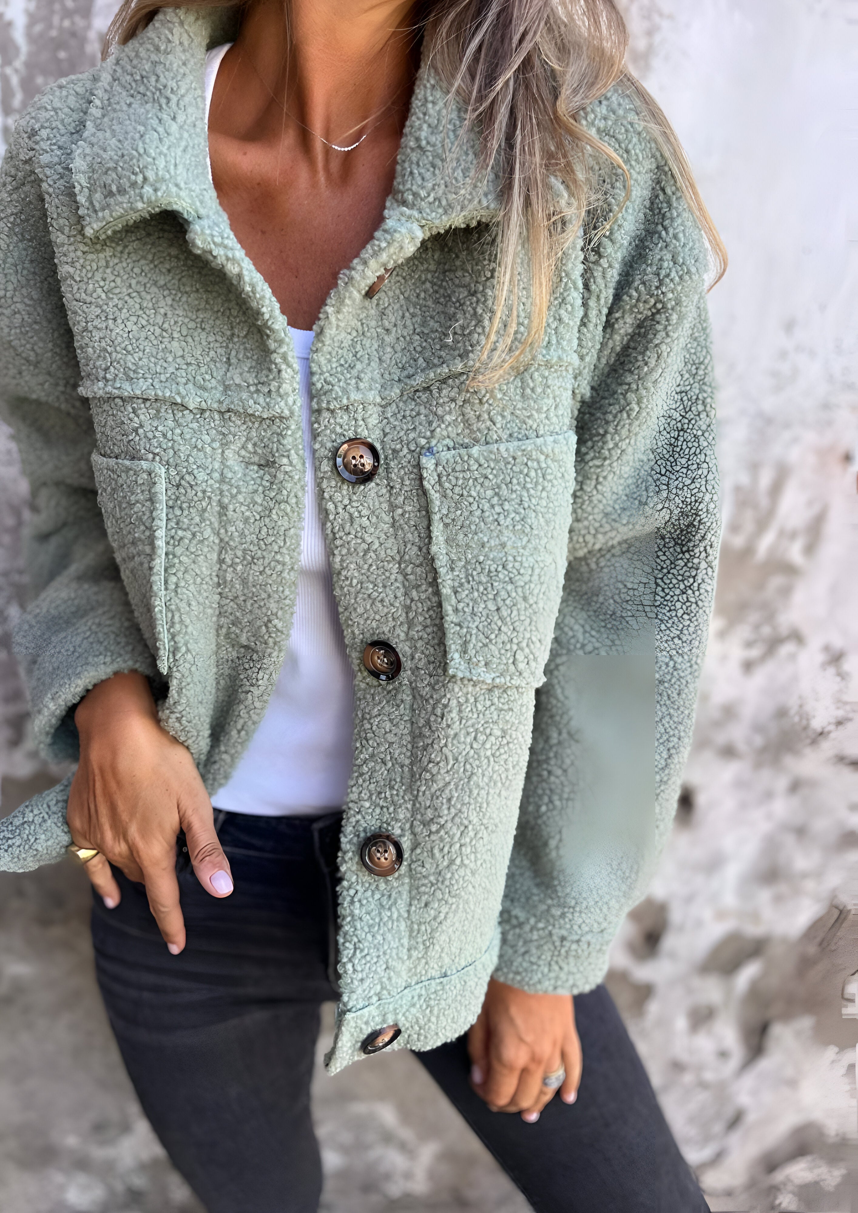 Textured Sherpa Jacket | Women's Button-Down