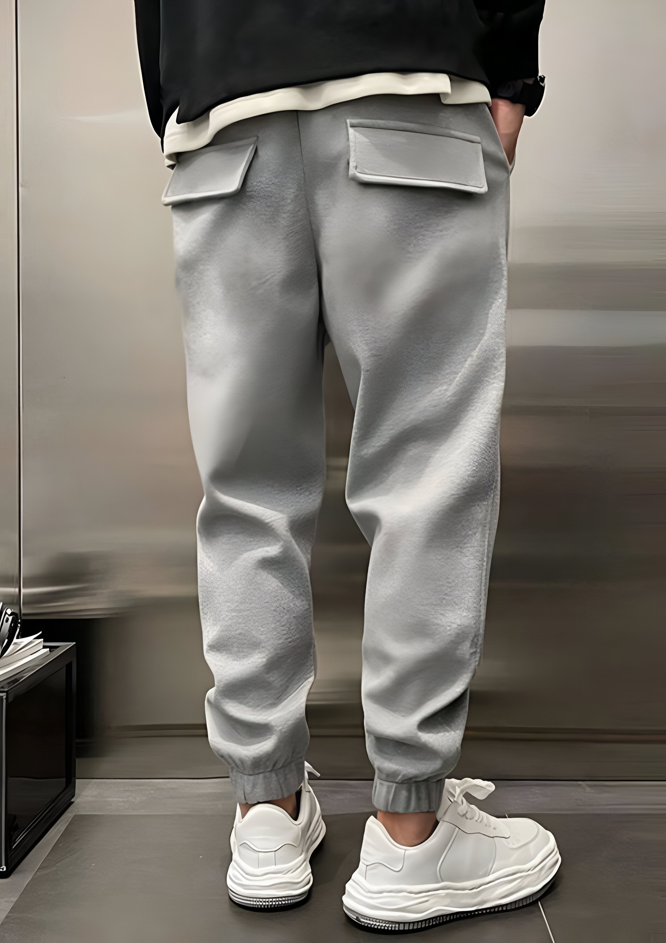 Elastic Waist Cargo Trousers | Men's Loose  Fit