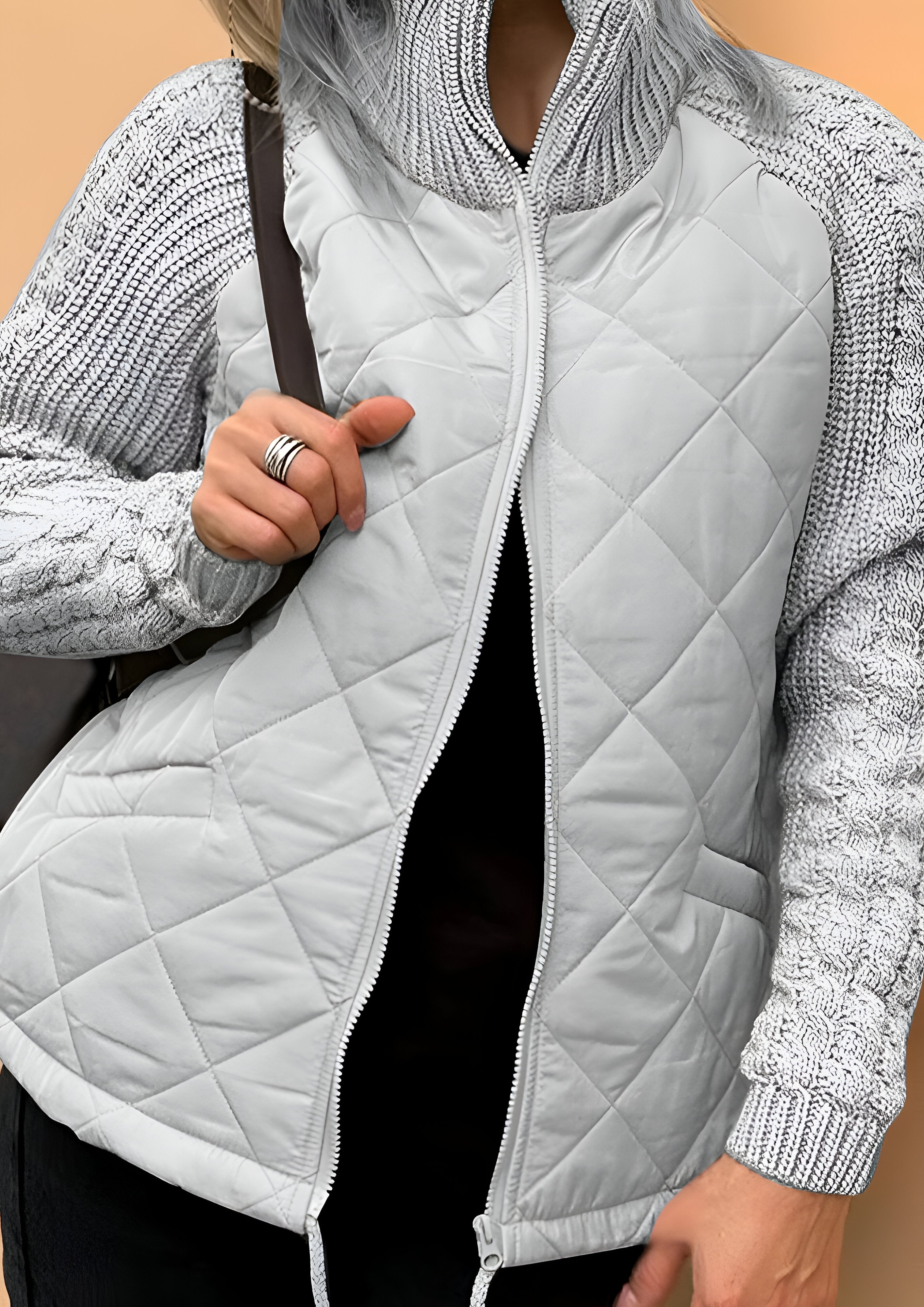 Patchwork Zip Jacket | Women's Winter Wear