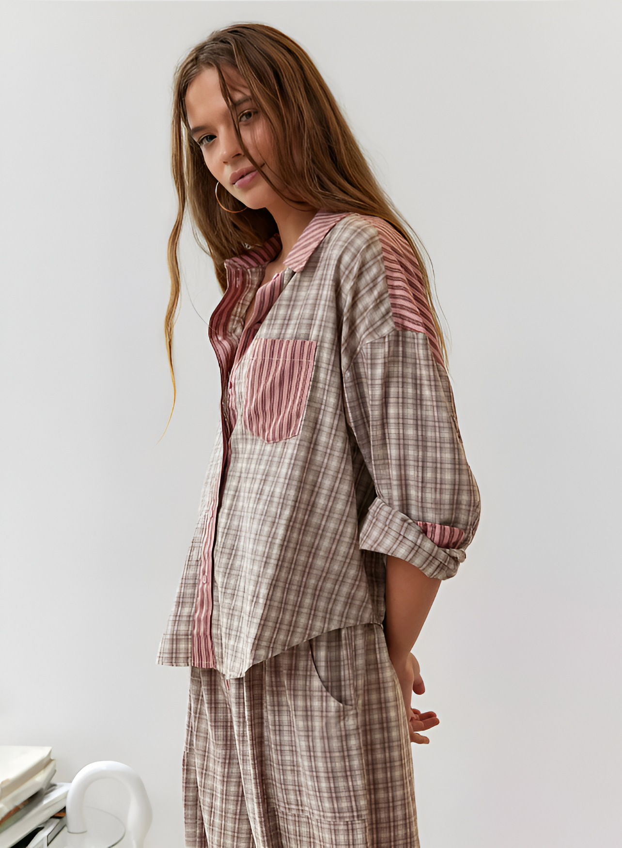 Pajama Set | Women's Checkered Relaxed