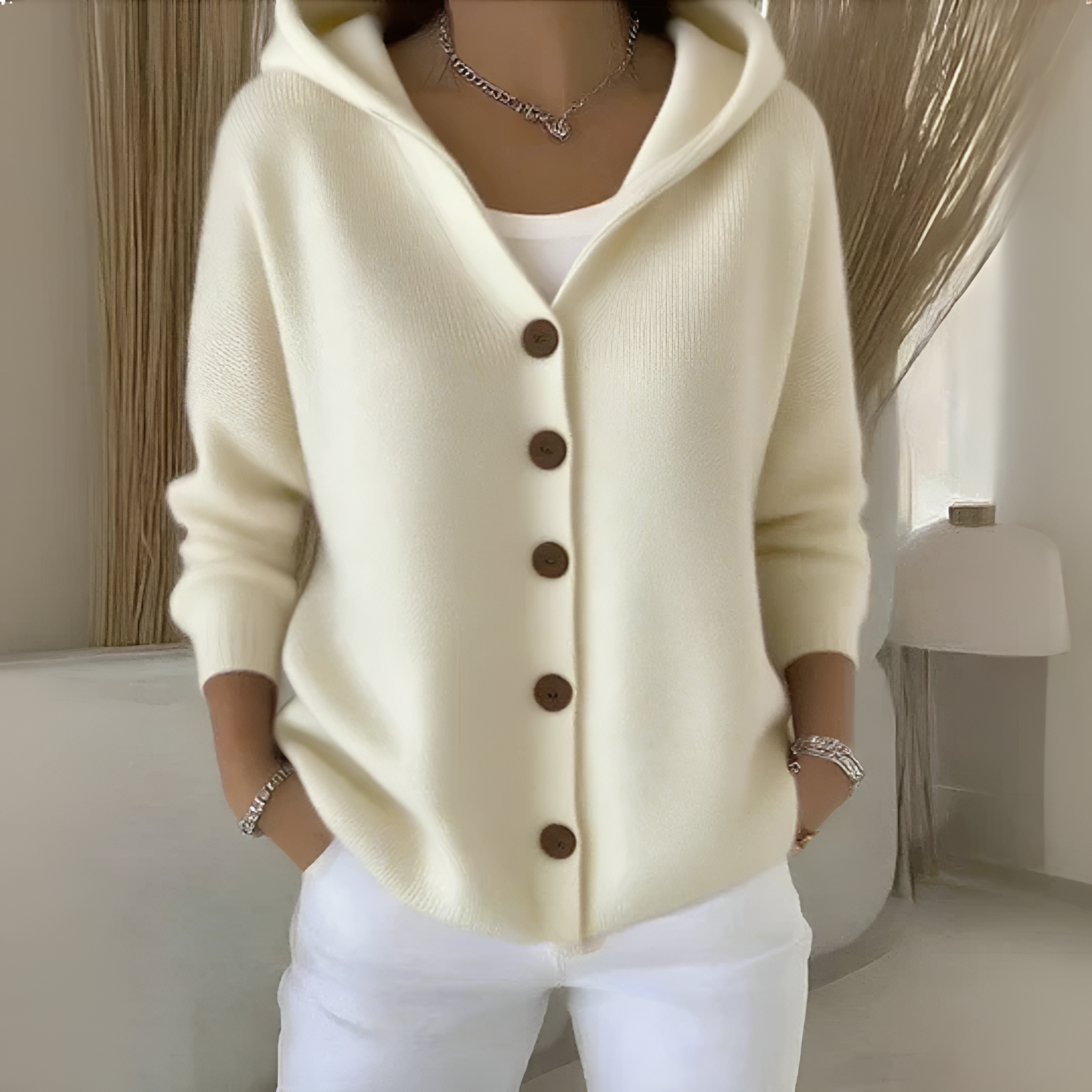 Knit Polo Cardigan | Women's Winter Striped
