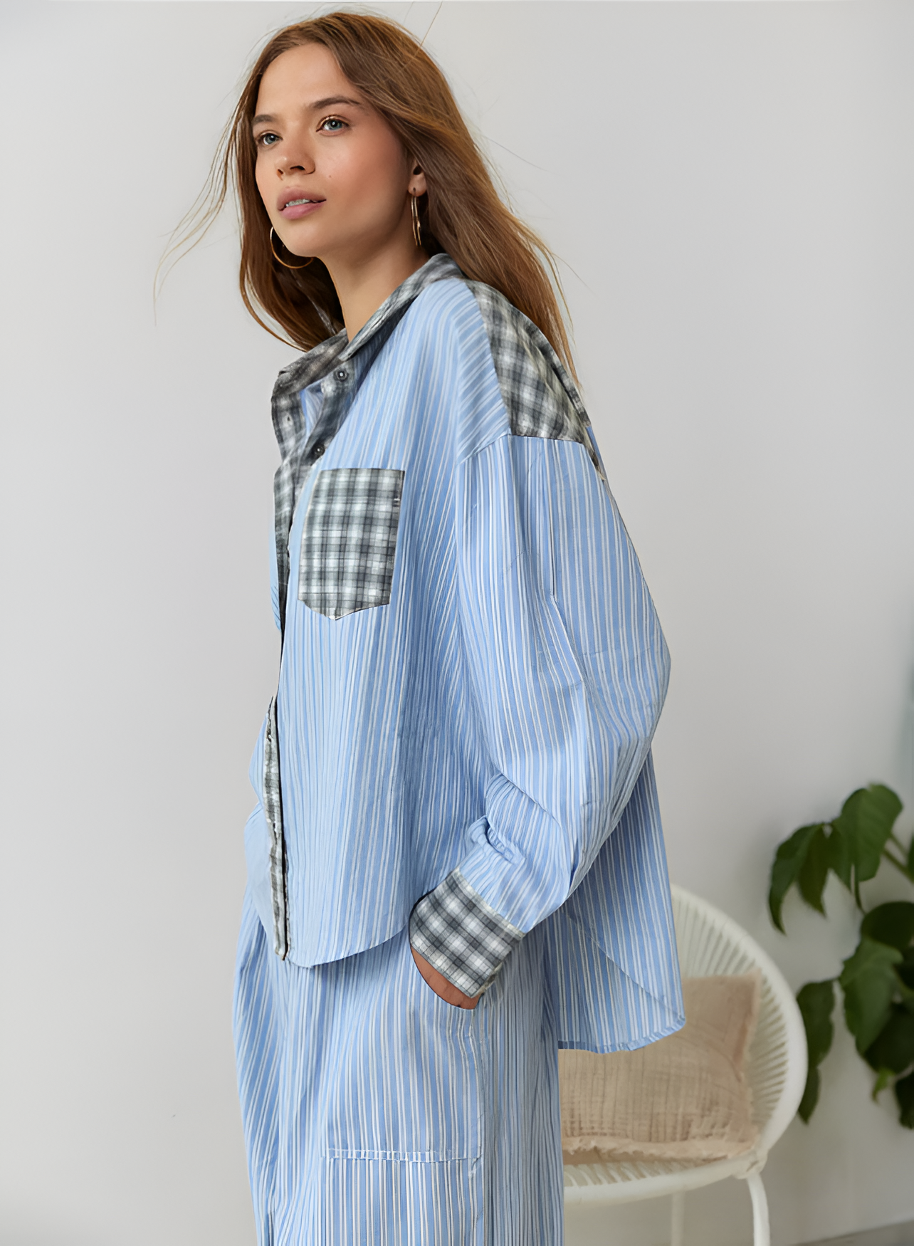 Pajama Set | Women's Checkered Relaxed