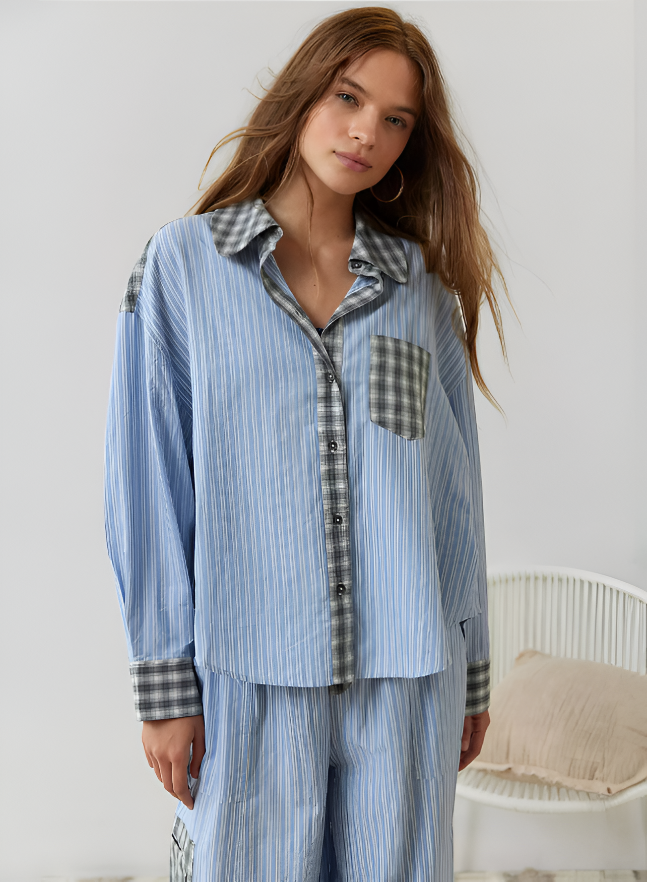 Pajama Set | Women's Checkered Relaxed