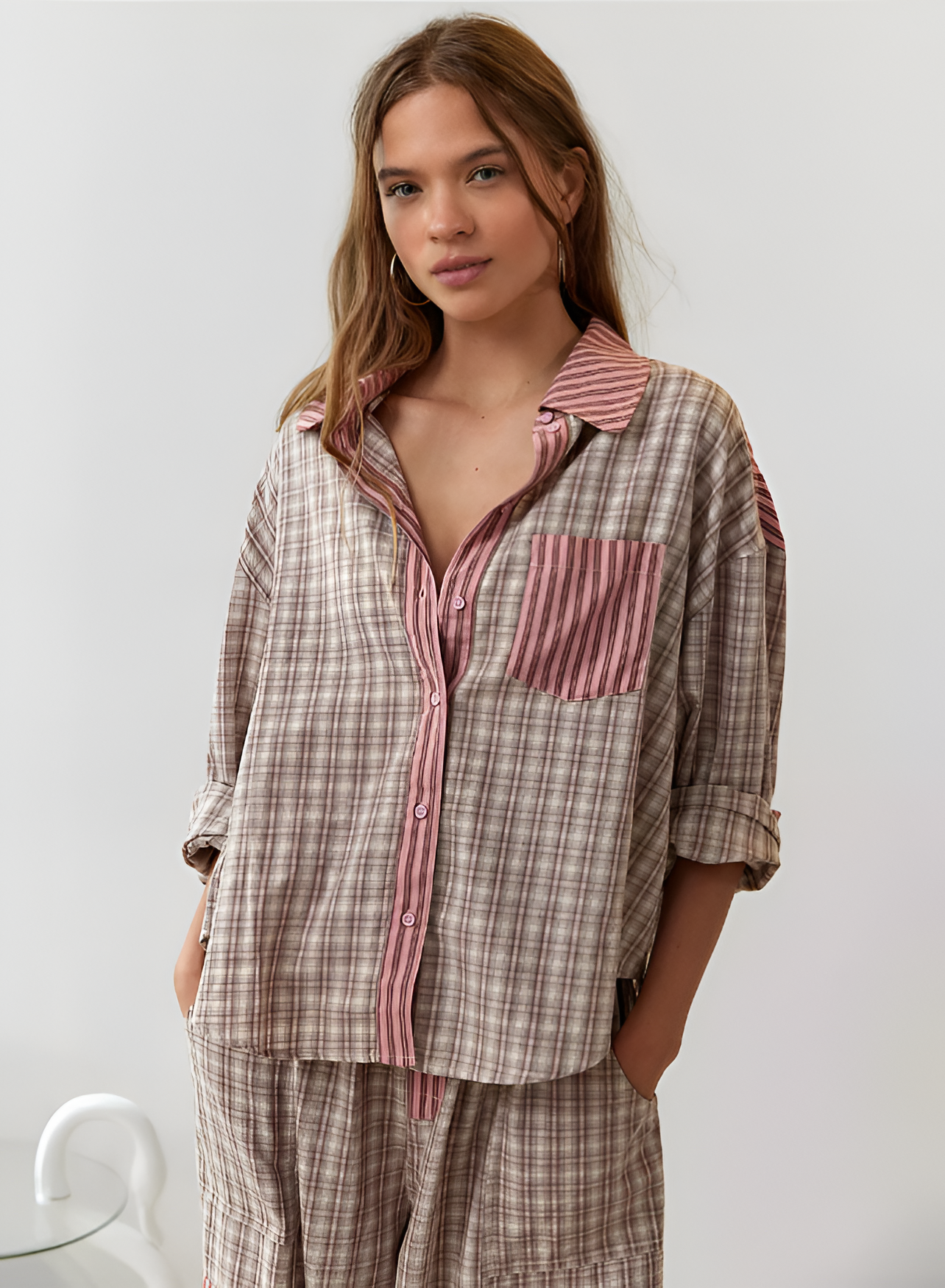 Pajama Set | Women's Checkered Relaxed
