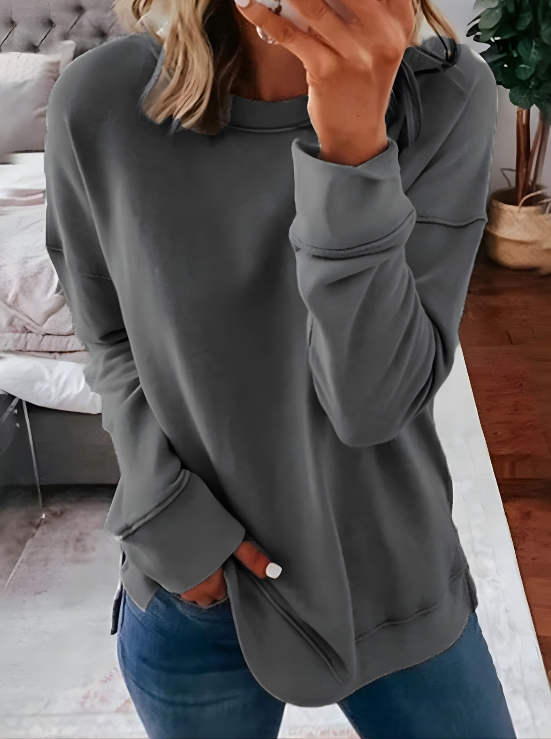 Women’s Summer Crewneck Jumper | Relaxed Minimal Casual Home Loungewear