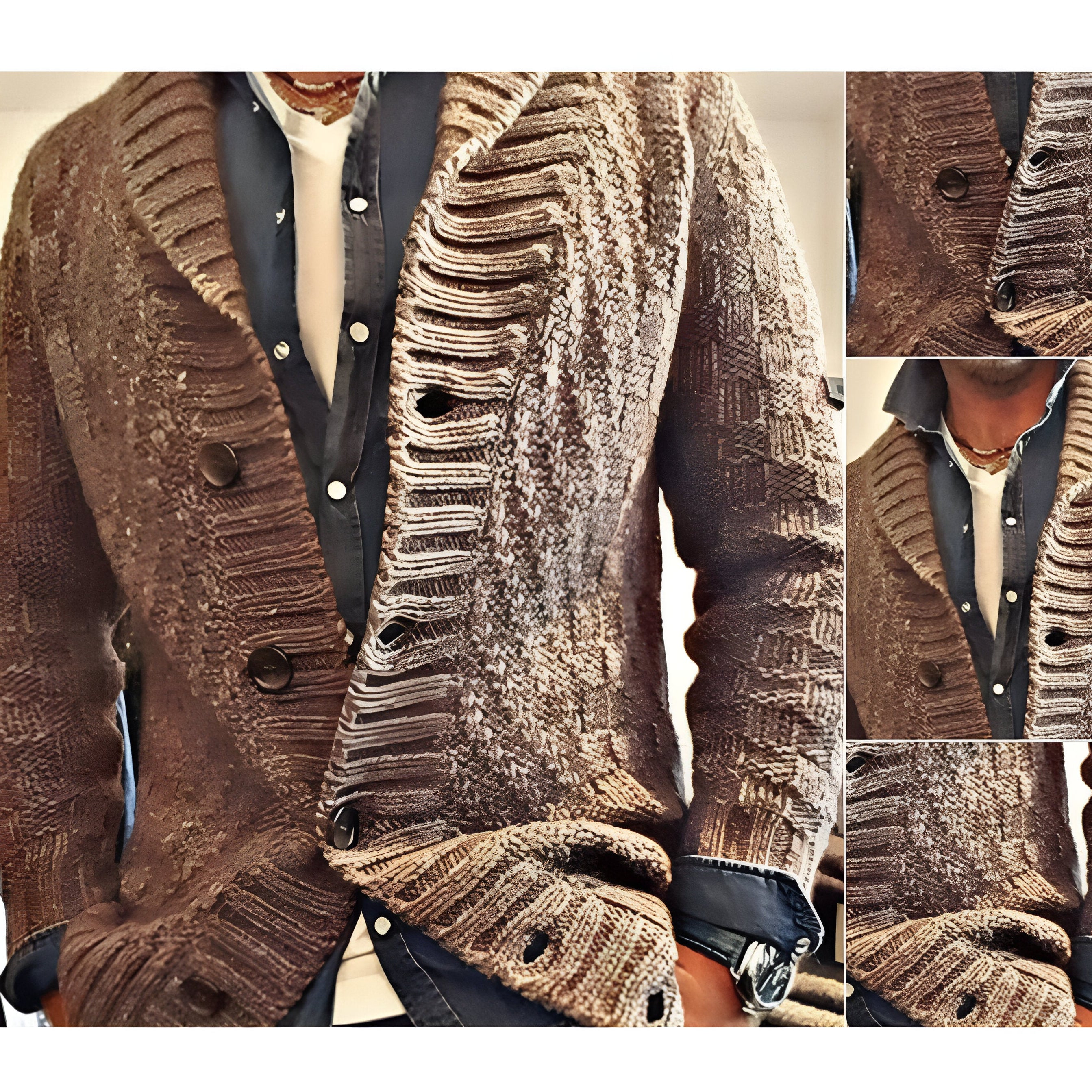 Vintage Knit Cardigan Jacket | Men's Button-Up