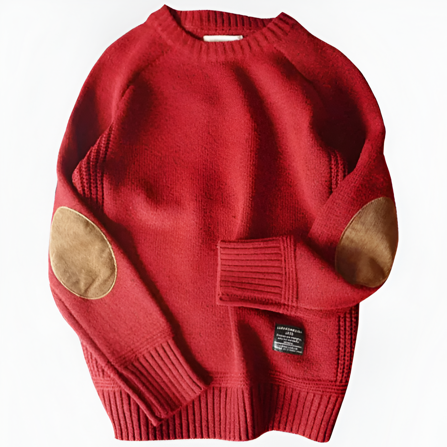 Scarlet Elbow Patch Jumper | Men’s Winter Pullover