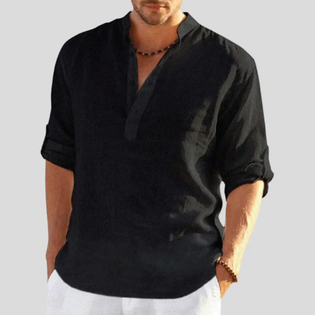 Men’s Relaxed Henley Shirt | Long Sleeve