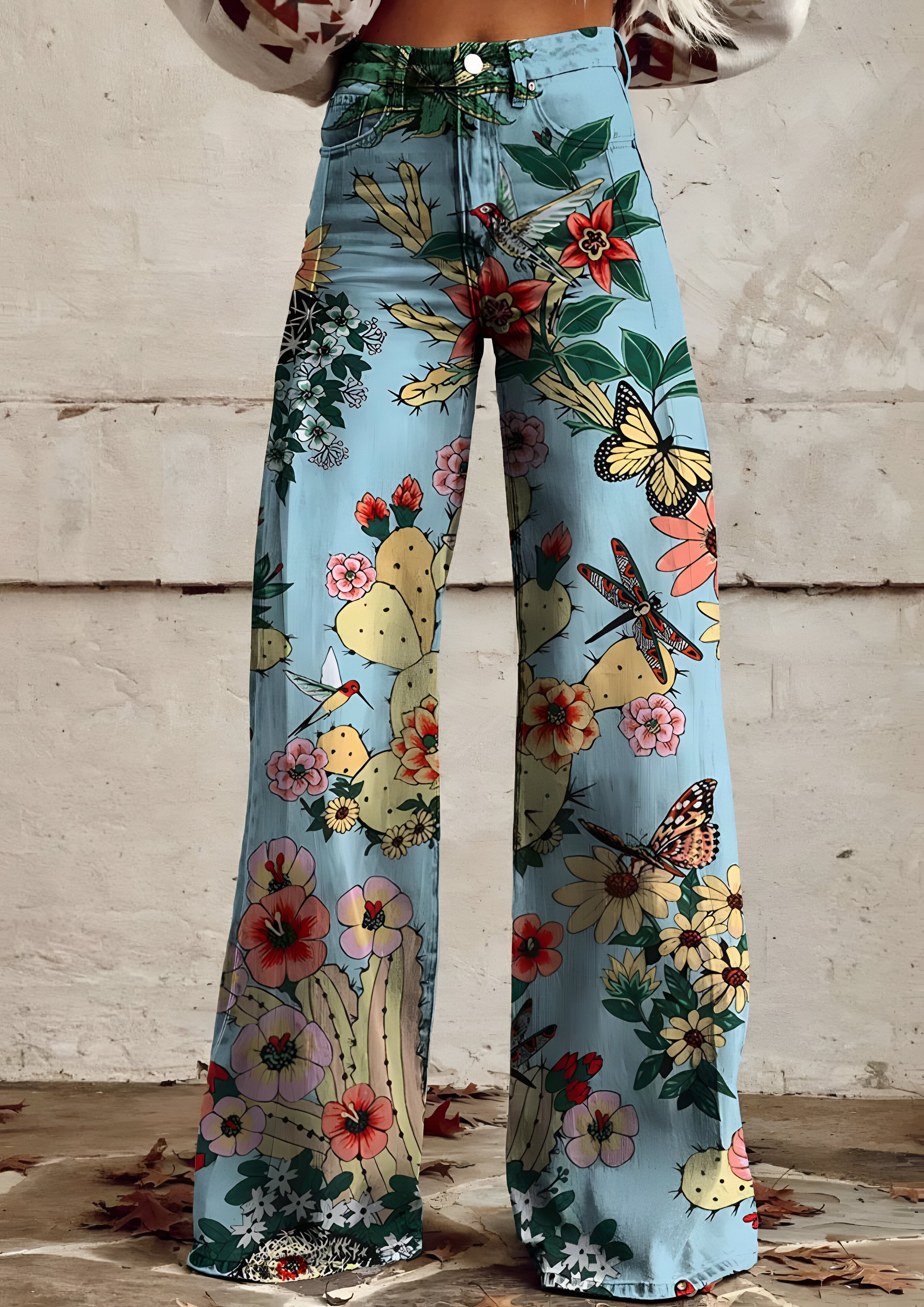 Floral Baggy Jeans | Women's Loose Fit