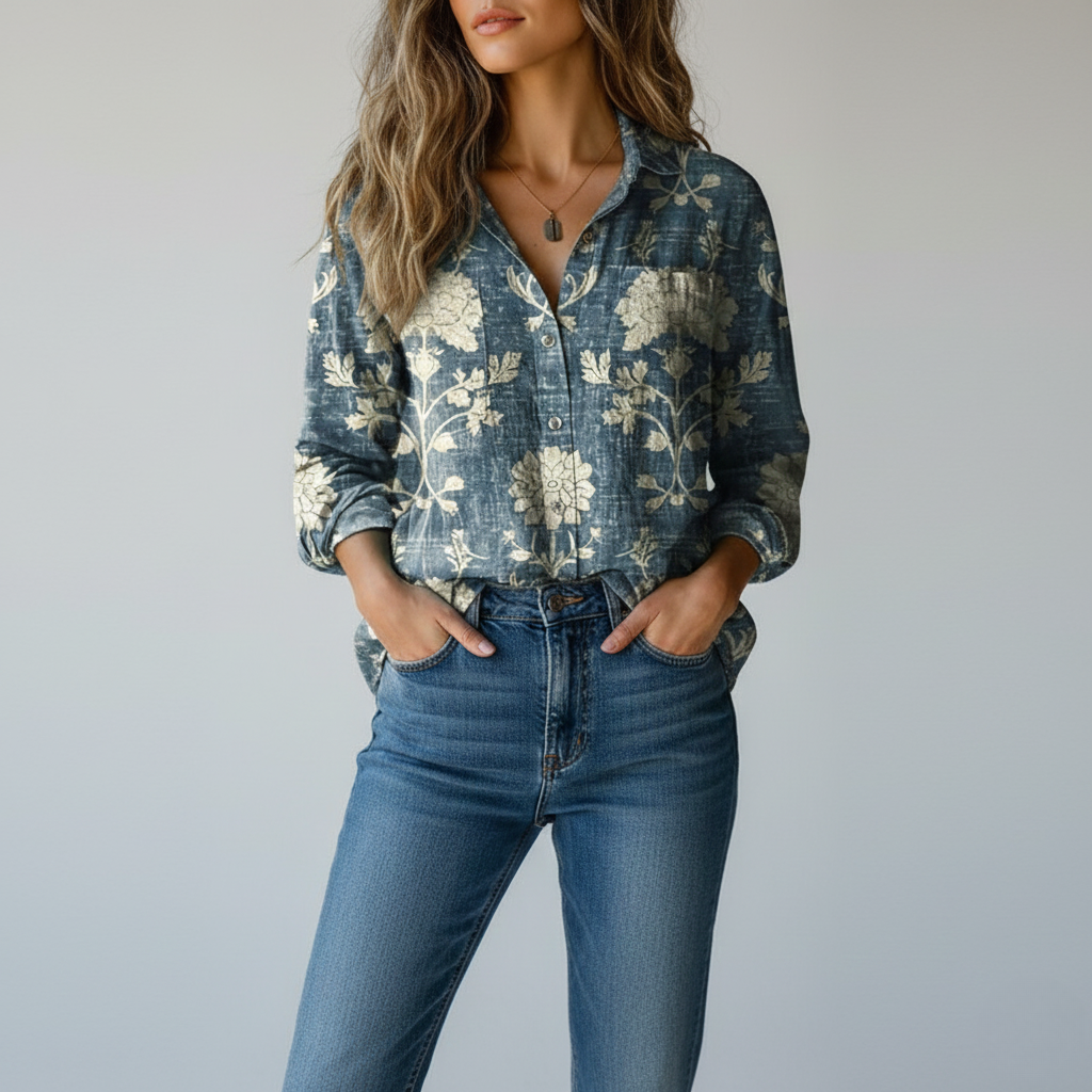 Women’s Printed Blouse | Long Sleeve