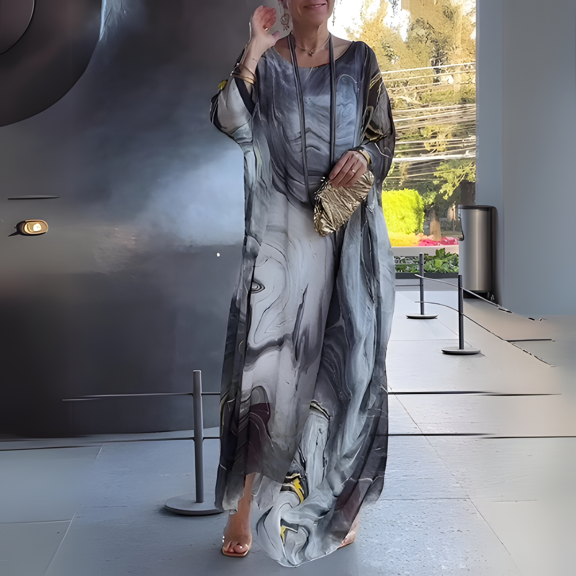 Women's Kaftan Dress with Sheer Style | Summer