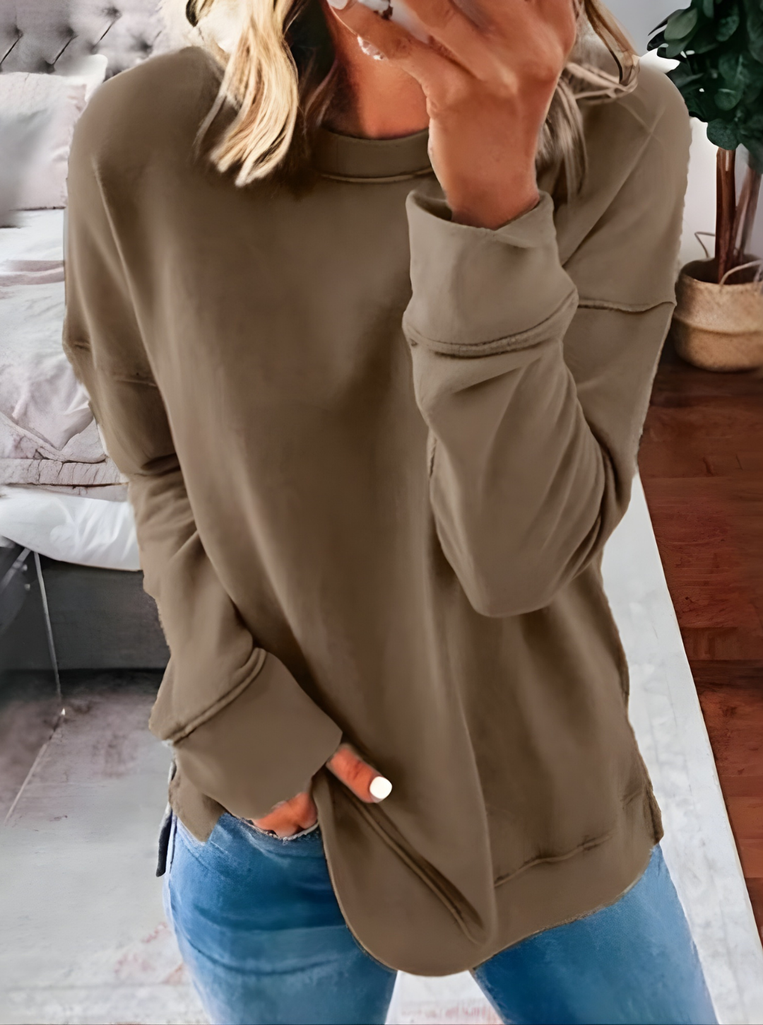 Women’s Summer Crewneck Jumper | Relaxed Minimal Casual Home Loungewear