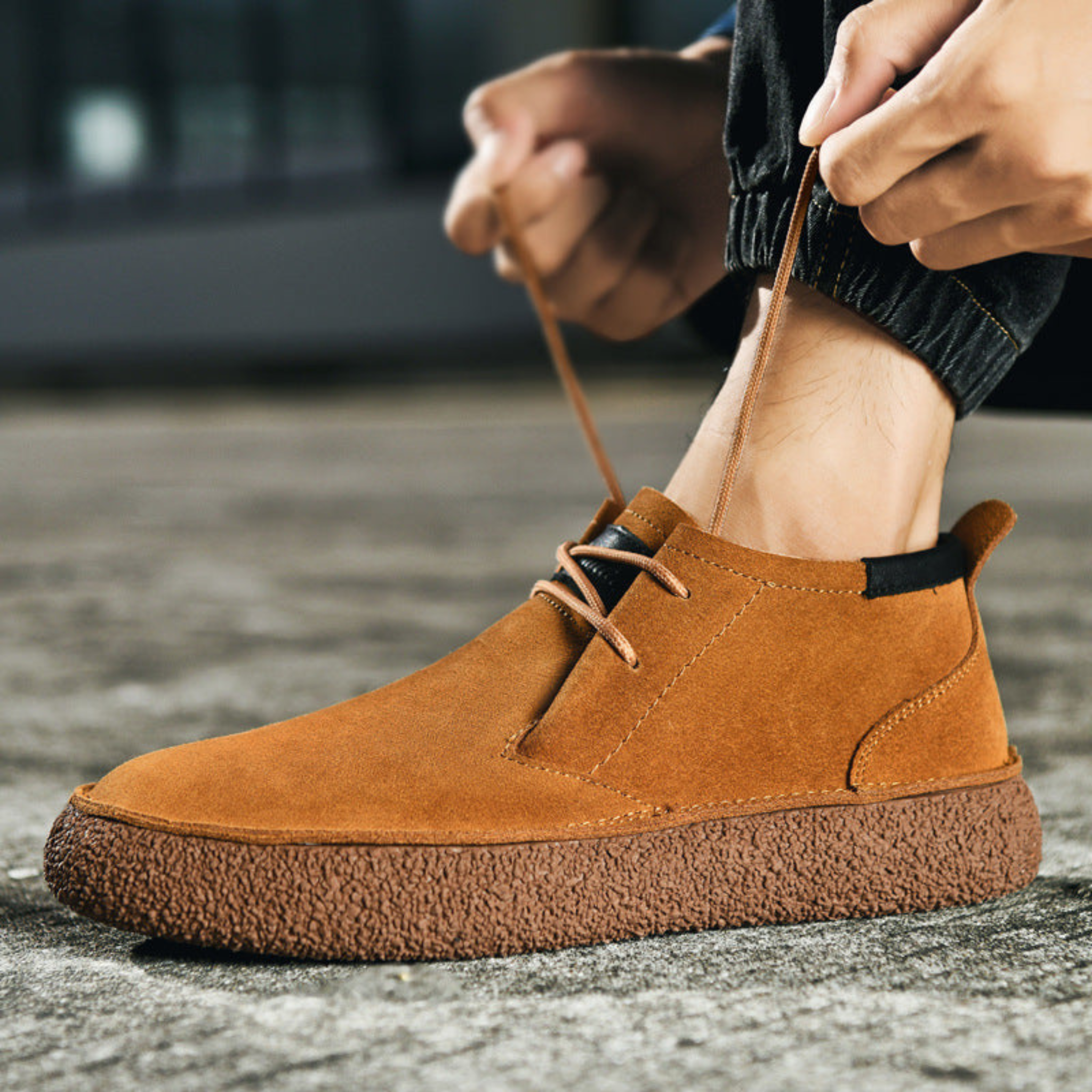 Women's Lace-Up Ankle Shoes | Minimal Textured Sole Casual Daily Footwear