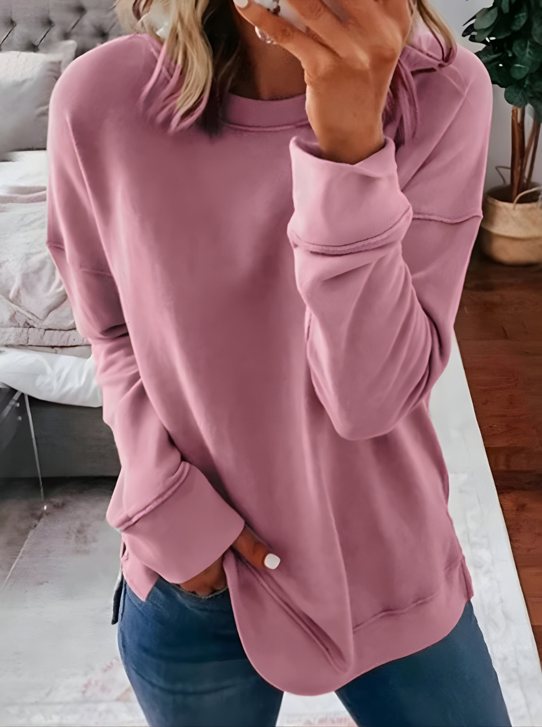 Women’s Summer Crewneck Jumper | Relaxed Minimal Casual Home Loungewear