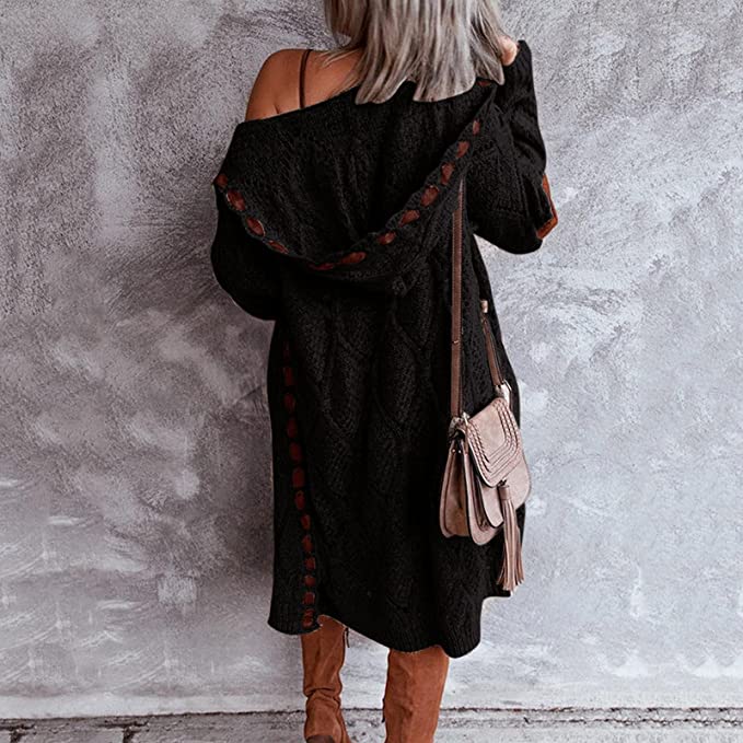 Women's Longline Knitted Cardigan | Open