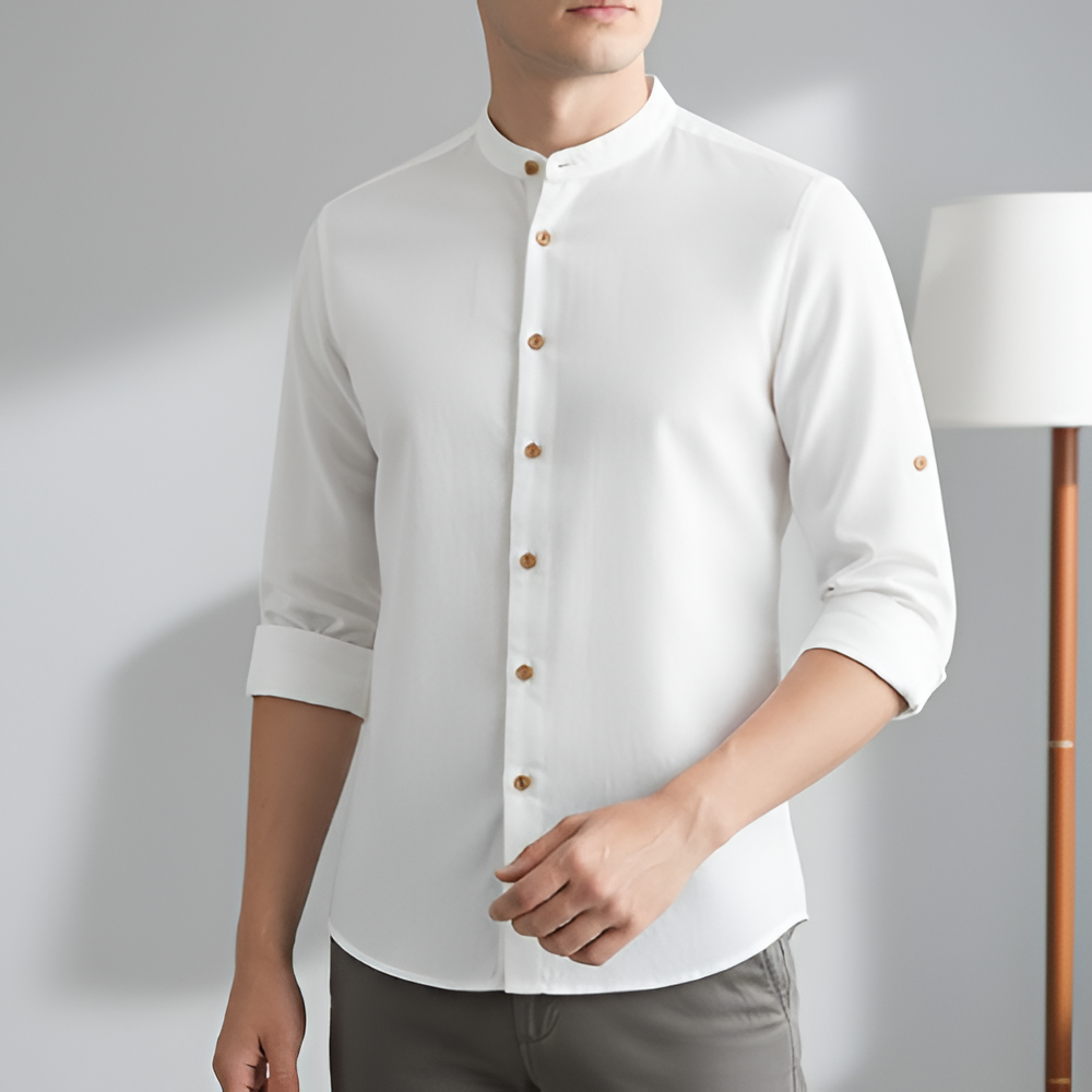Men's Button Shirt | Stand Collar