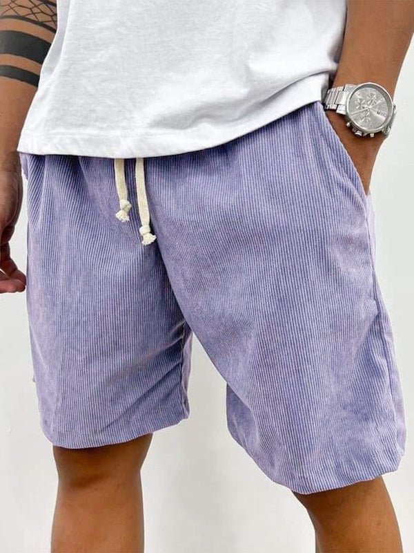 Men’s Corduroy Stretch Shorts – Casual Spring Style with Soft Ribbed Texture