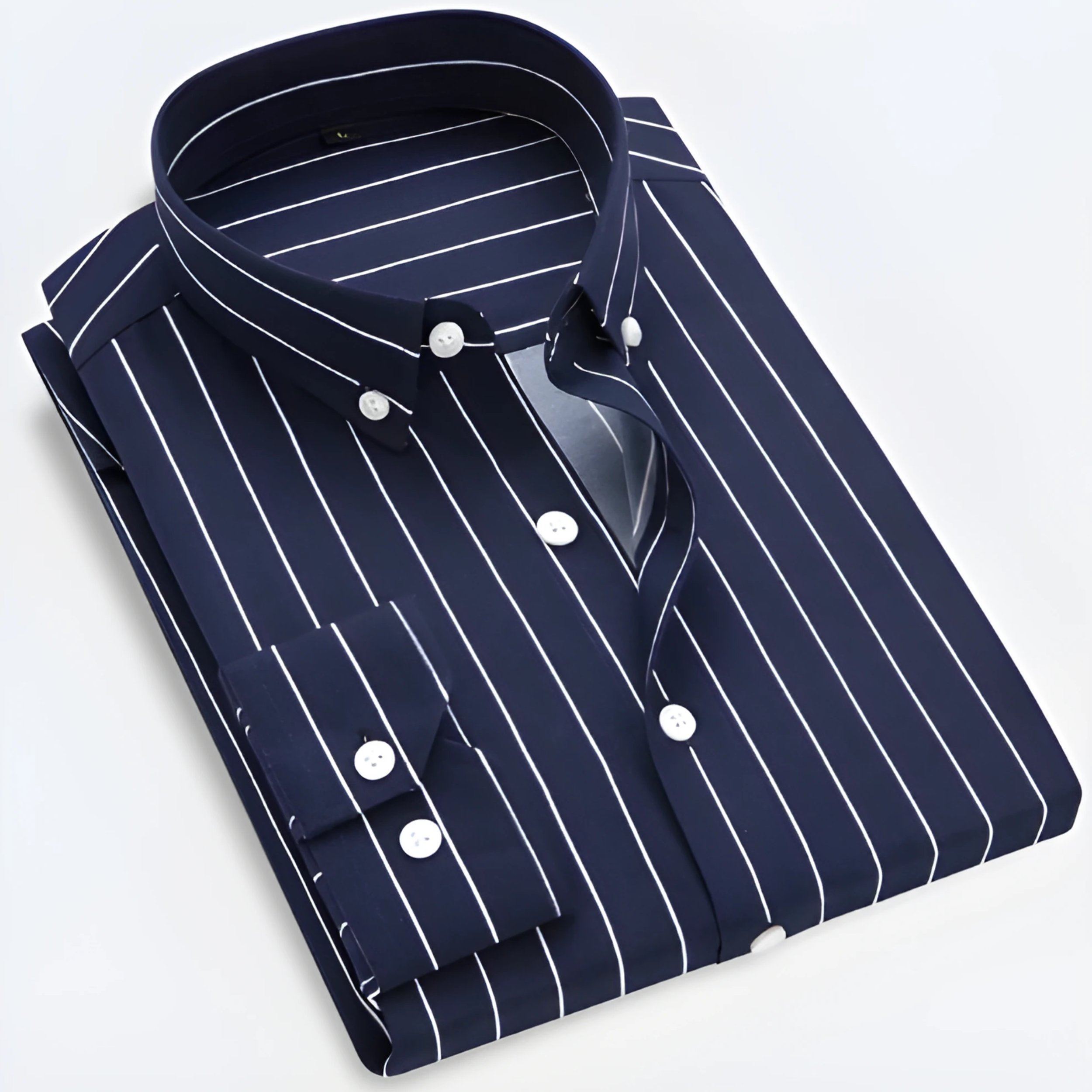 Men’s Striped Long Sleeve Shirt – Smart Casual Button-Up in Multiple Colours