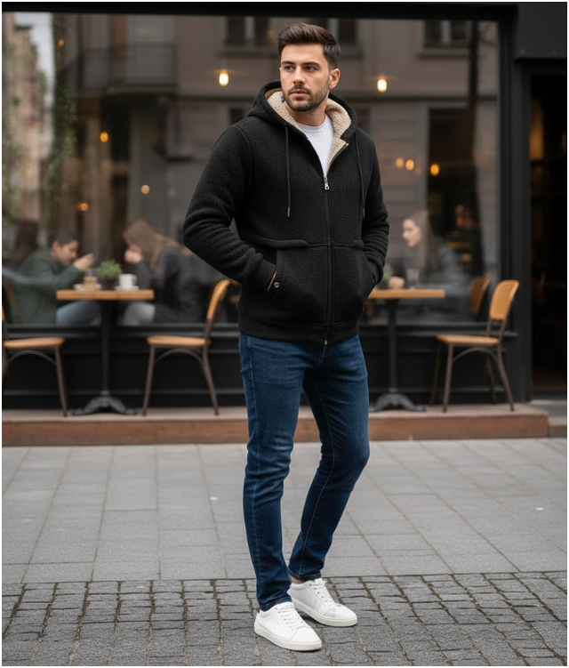 Men's Plush Innered Jacket | Winter Hoodie