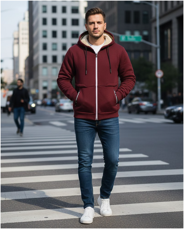 Men's Plush Innered Jacket | Winter Hoodie