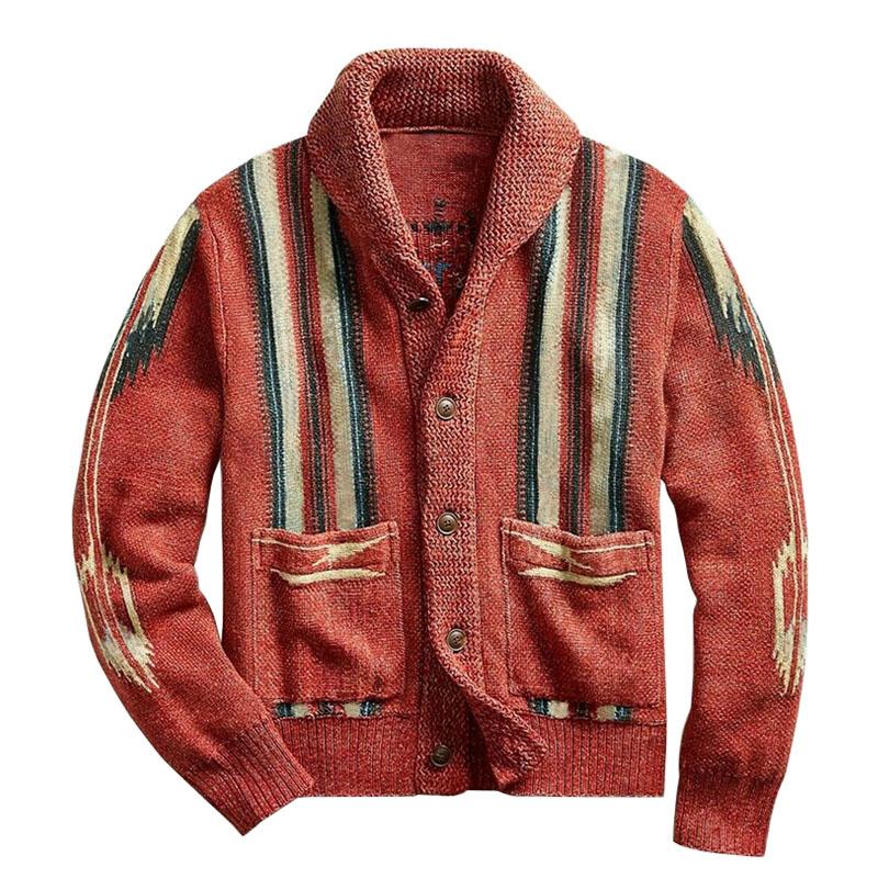 Vintage Jacquard Knit Cardigan | Men's Long Sleeve
