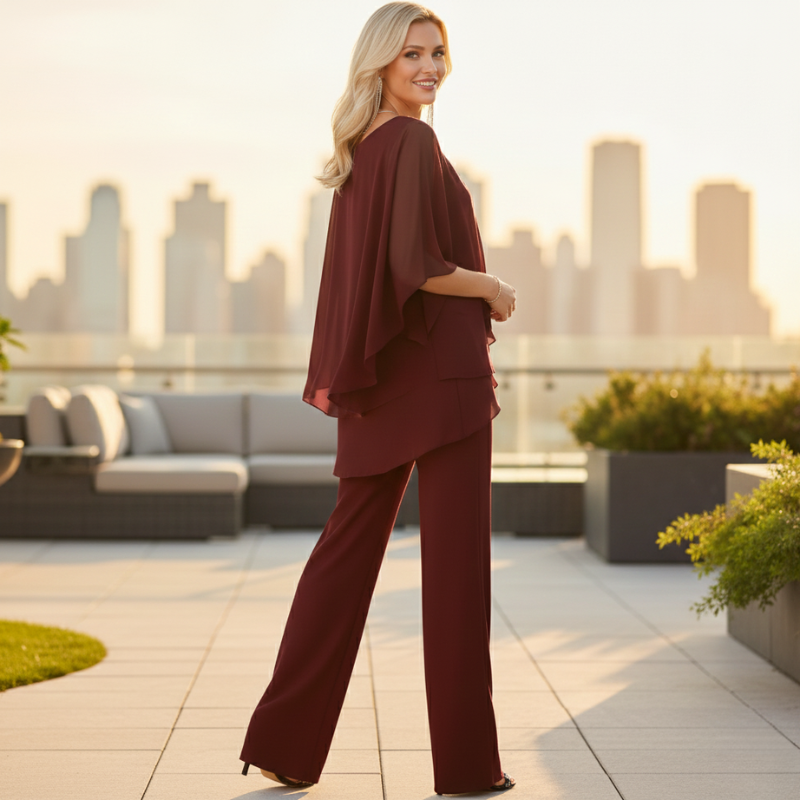 Women’s Elegant Asymmetrical Two-Piece Set | Loose Fit