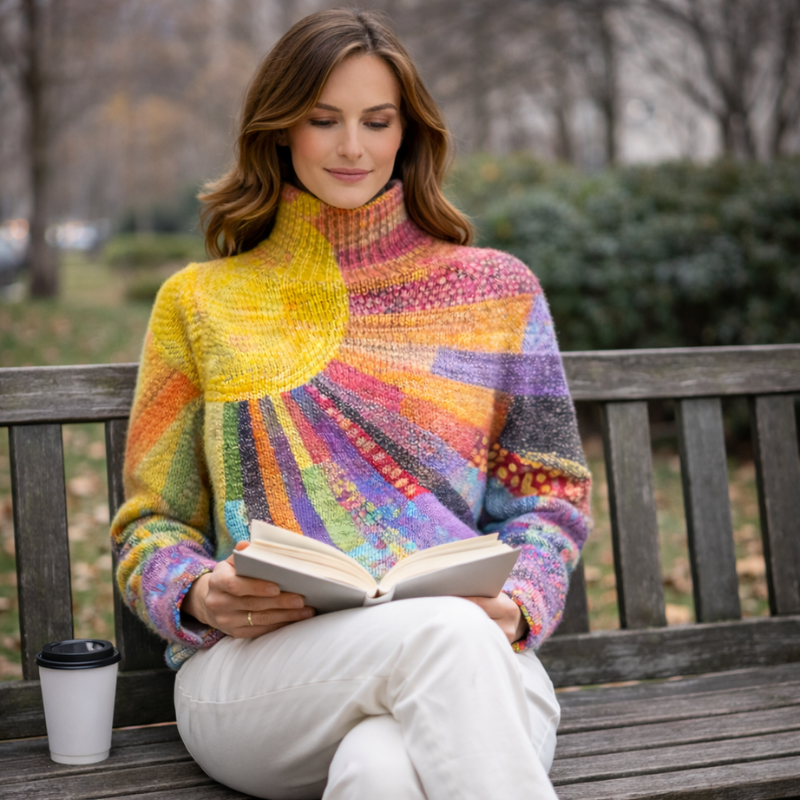Women’s Multicolor Turtleneck Jumper | Long Sleeve