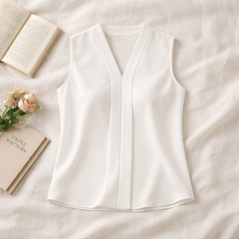 Women’s V-Neck Formal Blouse | Sleeveless