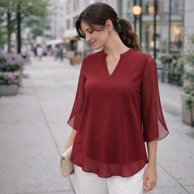 Women’s Relaxed Fit Blouse | V Neck
